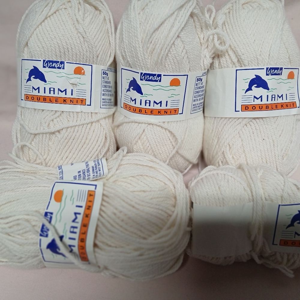 Wendy Miami DK Cotton/Acrylic Yarn LOT 4 Skeins